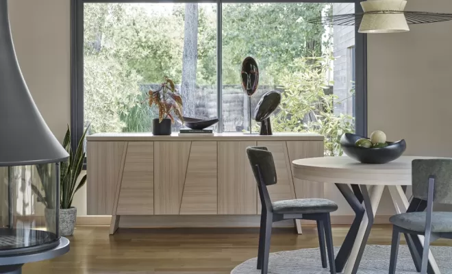 Enfilade ARCO avec portes en chêne structuré