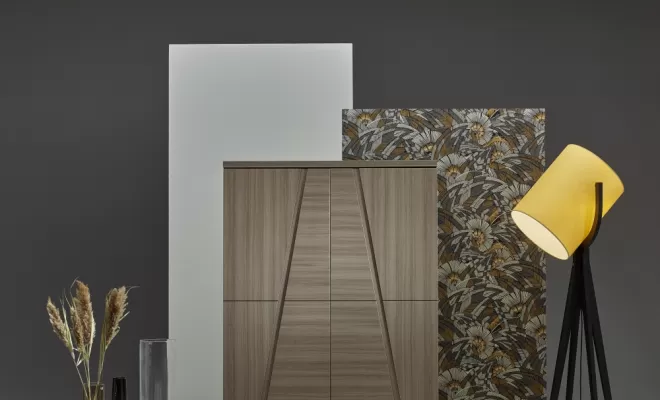 Vaisselier Arco en coloris chêne vintage 