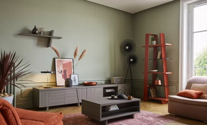 Table basse arco en chêne vintage et étagère en verre trempé fumé