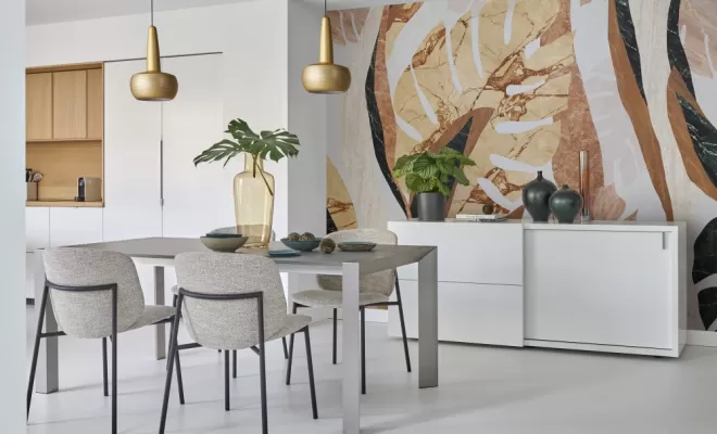 Enfilade préface blanc laqué et portes coulissantes