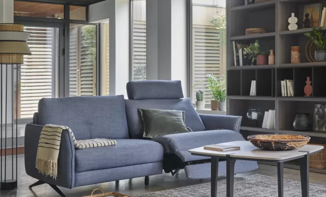 Canapé Lounge en tissu version électrique double avec têtière