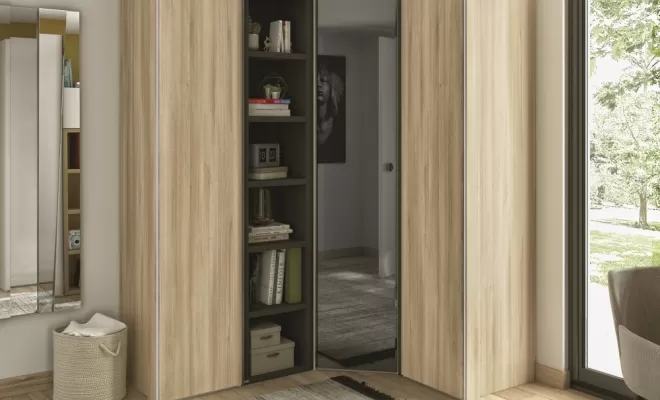 dressing personnalisé d'angle en chêne du bocage et noir