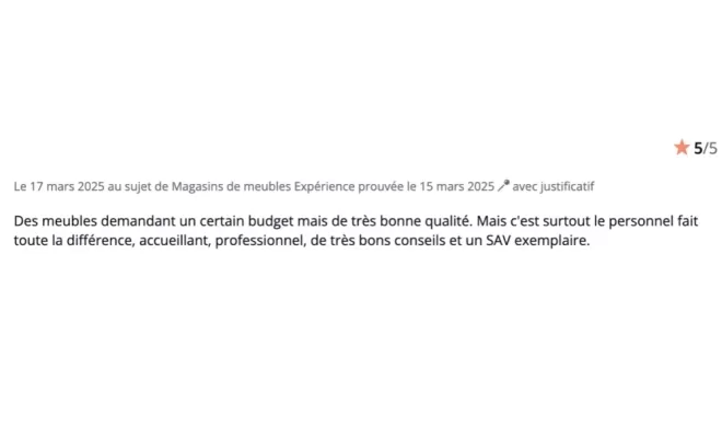Magasin de meubles bien noté à Bordeaux, Sainte-Eulalie, Gautier Bordeaux Sainte Eulalie