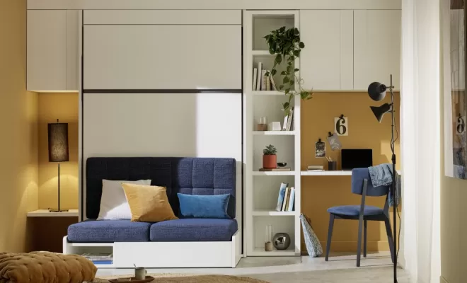 lit escamotable vertical fermé avec banquette Nocturne